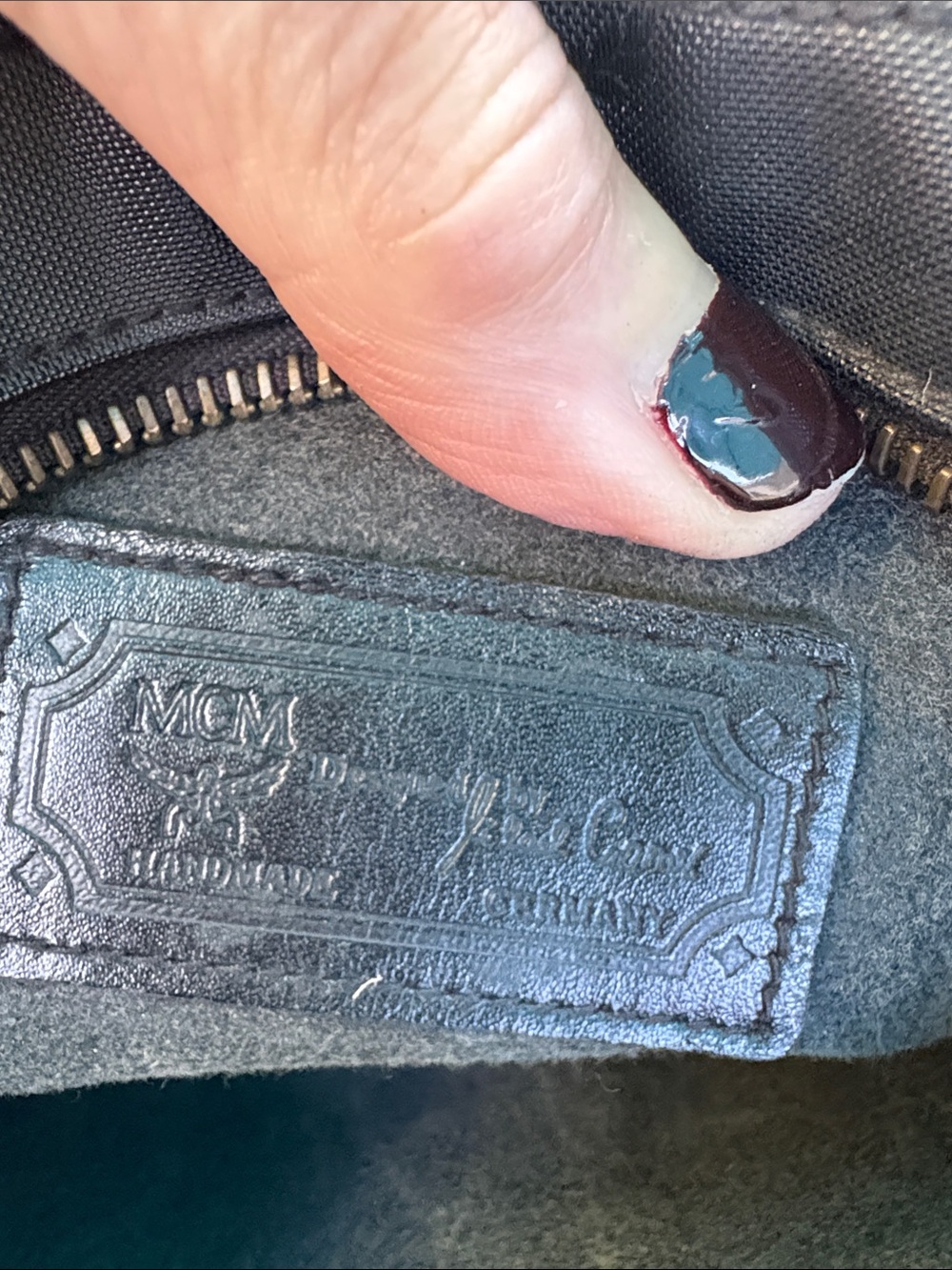 MCM Black Monogram Crossbody Bag with Gold-Tone Hardware - Picture 13 of 14